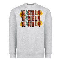 Heather Grey western sunflower Heavyweight Sweatshirt - RacoonDesign