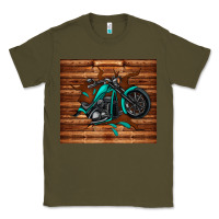 Army Green woodgrain motorcycle Classic Tee - TumblerDesignByShophia