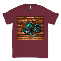 Burgundy woodgrain motorcycle Classic Tee - TumblerDesignByShophia