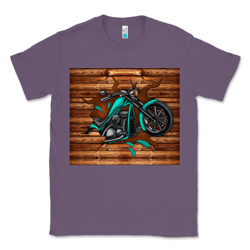 Woodgrain Motorcycle Classic Tee by TumblerDesignByShophia | Teevron