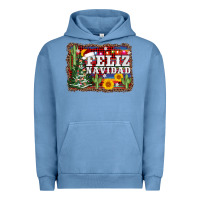 Pigment Pebble Blue feliz navidad Urban Hoodie - AdoDesignShop