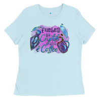 Baby Blue Fueled by crystals and coffee halloween Ladies Tee - NancyCooperArtShop