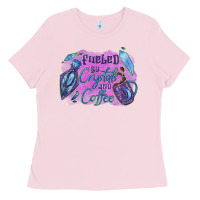 Bubblegum Pink Fueled by crystals and coffee halloween Ladies Tee - NancyCooperArtShop