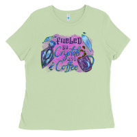 Matcha Fueled by crystals and coffee halloween Ladies Tee - NancyCooperArtShop