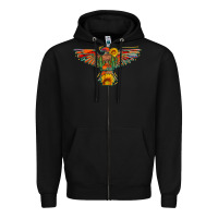 Black thunderbird  wild soul with sunflower serape aztec Zipper Hoodie - Artiststas