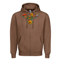 Chestnut thunderbird  wild soul with sunflower serape aztec Zipper Hoodie - Artiststas