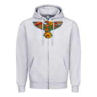 Heather Grey thunderbird  wild soul with sunflower serape aztec Zipper Hoodie - Artiststas