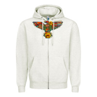 Oatmeal Heather thunderbird  wild soul with sunflower serape aztec Zipper Hoodie - Artiststas