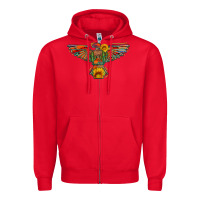 Red thunderbird  wild soul with sunflower serape aztec Zipper Hoodie - Artiststas