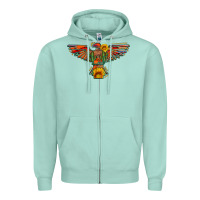 Seafoam thunderbird  wild soul with sunflower serape aztec Zipper Hoodie - Artiststas