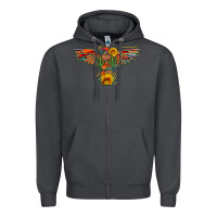 Smoke thunderbird  wild soul with sunflower serape aztec Zipper Hoodie - Artiststas
