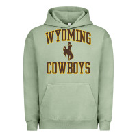 Pigment Oil Green Wyoming Cowboys Men's Apparel Gameday Arch Over Cowboys Sweat Urban Hoodie - longCreatives