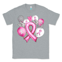 Heather Grey Balloons cancer ribbon Classic Tee - Artiststas