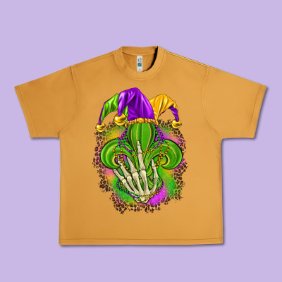 Mardi Gras With Skeleton Hand Urban Heavy Tee Designed By Howdyjamesfarm