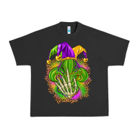 Pigment Black Mardi Gras with skeleton hand Urban Heavy Tee - HowdyJamesFarm