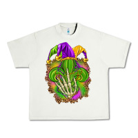 Pistachio Mardi Gras with skeleton hand Urban Heavy Tee - HowdyJamesFarm