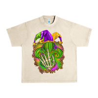 Sandshell Mardi Gras with skeleton hand Urban Heavy Tee - HowdyJamesFarm