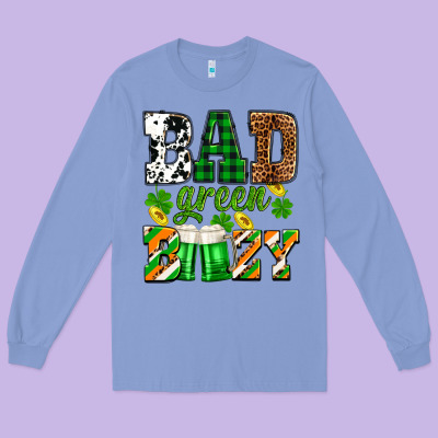 St. Patrick's Bad Green Boozy Long Sleeve Tee Designed By Oliviacreatesart