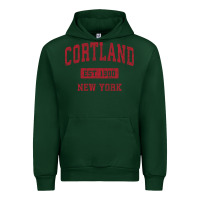 Forest Green Cortland New York NY Vintage Sports Design Red Design Sweat Urban Hoodie - longCreatives