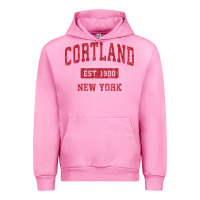 Fuchsia Pink Cortland New York NY Vintage Sports Design Red Design Sweat Urban Hoodie - longCreatives