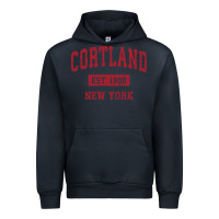 Navy Cortland New York NY Vintage Sports Design Red Design Sweat Urban Hoodie - longCreatives