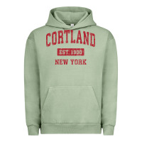 Pigment Oil Green Cortland New York NY Vintage Sports Design Red Design Sweat Urban Hoodie - longCreatives