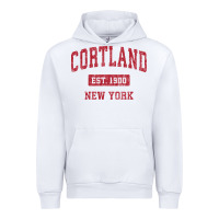 White Cortland New York NY Vintage Sports Design Red Design Sweat Urban Hoodie - longCreatives
