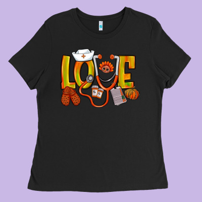 Thanksgiving Love Nurse Ladies Tee Designed By Nancycooperartshop