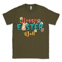 Army Green Happy Easter y'all Easter Day Classic Tee - HowdyJamesFarm