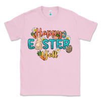 Bubblegum Pink Happy Easter y'all Easter Day Classic Tee - HowdyJamesFarm