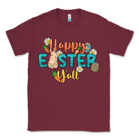 Burgundy Happy Easter y'all Easter Day Classic Tee - HowdyJamesFarm