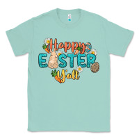 Seafoam Happy Easter y'all Easter Day Classic Tee - HowdyJamesFarm