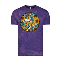 Cloud Purple western pattern circle earrings Vintage Tee - Jasminsmagicworld