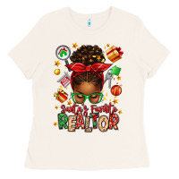 Bone santas favorite realtor messy bun Ladies Tee - texasbilliewilder
