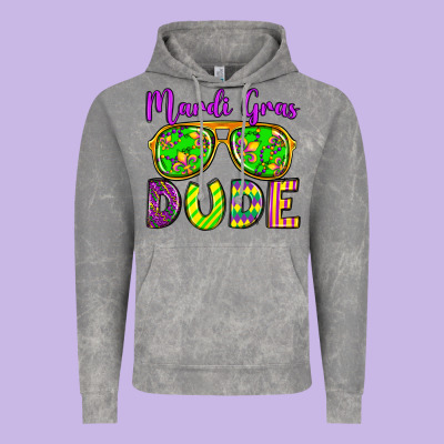 Mardi Gras Dude Olivia Vintage Hoodie Designed By Oliviacreatesart