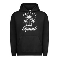 Pigment Black Mallorca Squad Beach Summer Surfing Swimming Travel Vacation Urban Hoodie - longCreatives