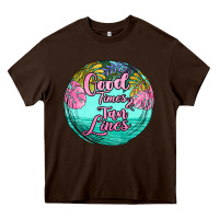 Chocolate Brown good times and tan lines Heavy Core Tee - JahusDesignShop
