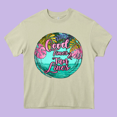 Good Times And Tan Lines Heavy Core Tee Designed By Jahusdesignshop