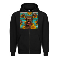 Black Chocolate Labrador with sunflowers western Zipper Hoodie - Artiststas