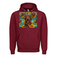 Burgundy Chocolate Labrador with sunflowers western Zipper Hoodie - Artiststas