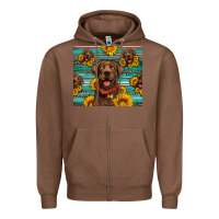 Chestnut Chocolate Labrador with sunflowers western Zipper Hoodie - Artiststas