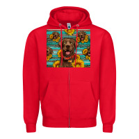 Red Chocolate Labrador with sunflowers western Zipper Hoodie - Artiststas