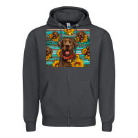 Smoke Chocolate Labrador with sunflowers western Zipper Hoodie - Artiststas
