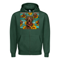 Sports Green Chocolate Labrador with sunflowers western Zipper Hoodie - Artiststas