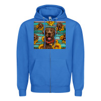True Royal Chocolate Labrador with sunflowers western Zipper Hoodie - Artiststas