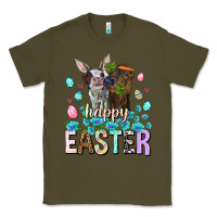 Army Green Happy Easter Heifers Easter Day Classic Tee - HowdyJamesFarm