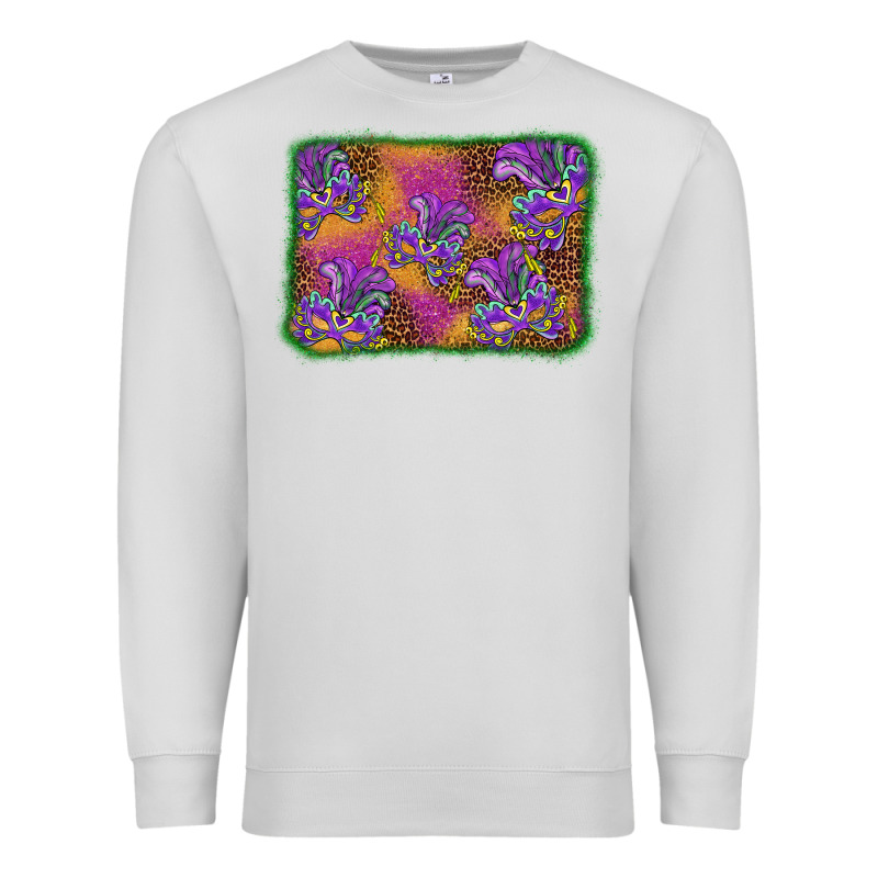 Mardi Gras Mask Background Premium Sweatshirt by BarkalooDesign | Teevron