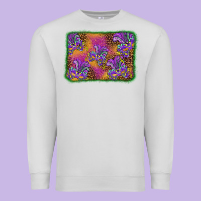 Mardi Gras Mask Background Premium Sweatshirt Designed By Barkaloodesign