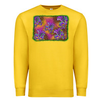 Lemon mardi gras mask background Premium Sweatshirt - BarkalooDesign