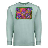 Seafoam mardi gras mask background Premium Sweatshirt - BarkalooDesign